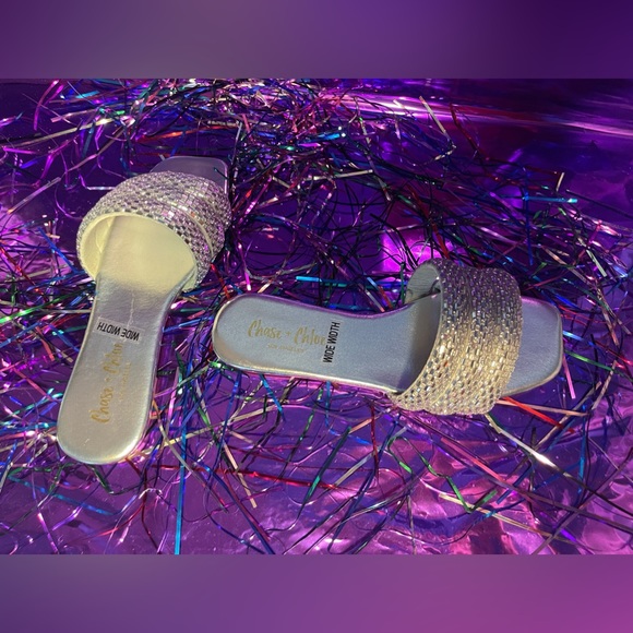 Wide Width Fit Rhinestone Sandals - Picture 9 of 11